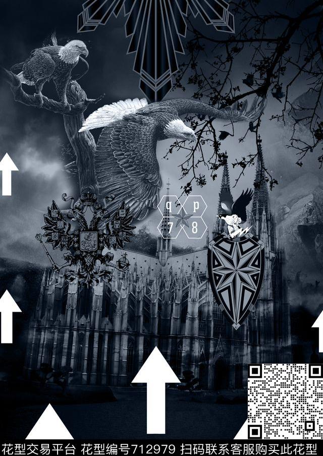 Fei-男装老鹰古堡数码印花华亿平台下载（图片编号: 712979） - 瓦栏（Walan）