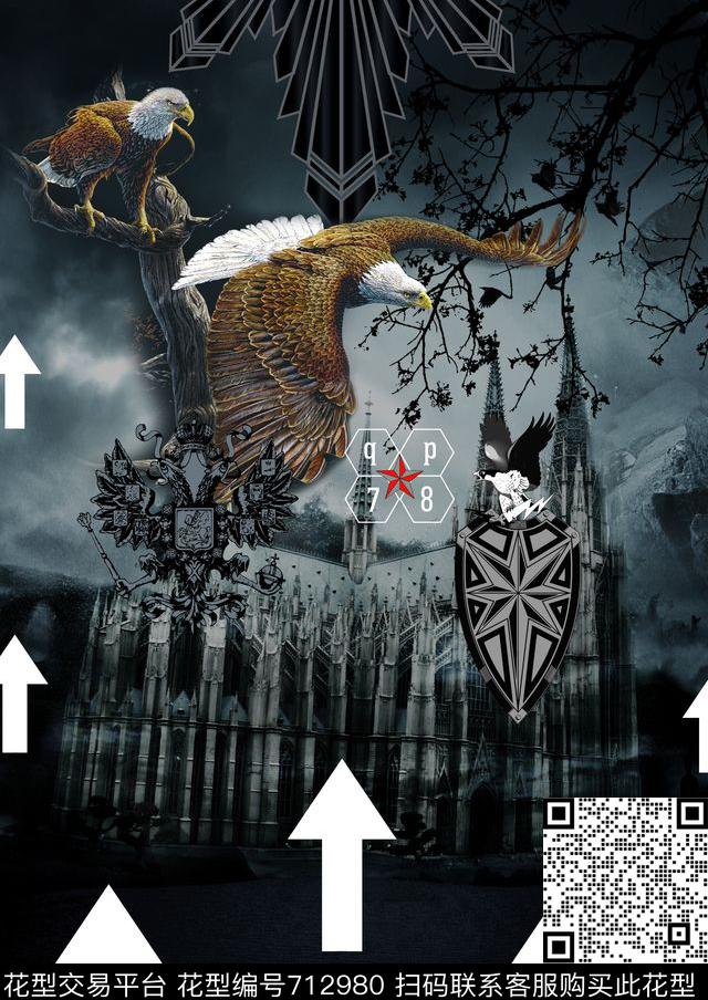 Fei-男装老鹰古堡数码印花华亿平台下载（图片编号: 712980） - 瓦栏（Walan）