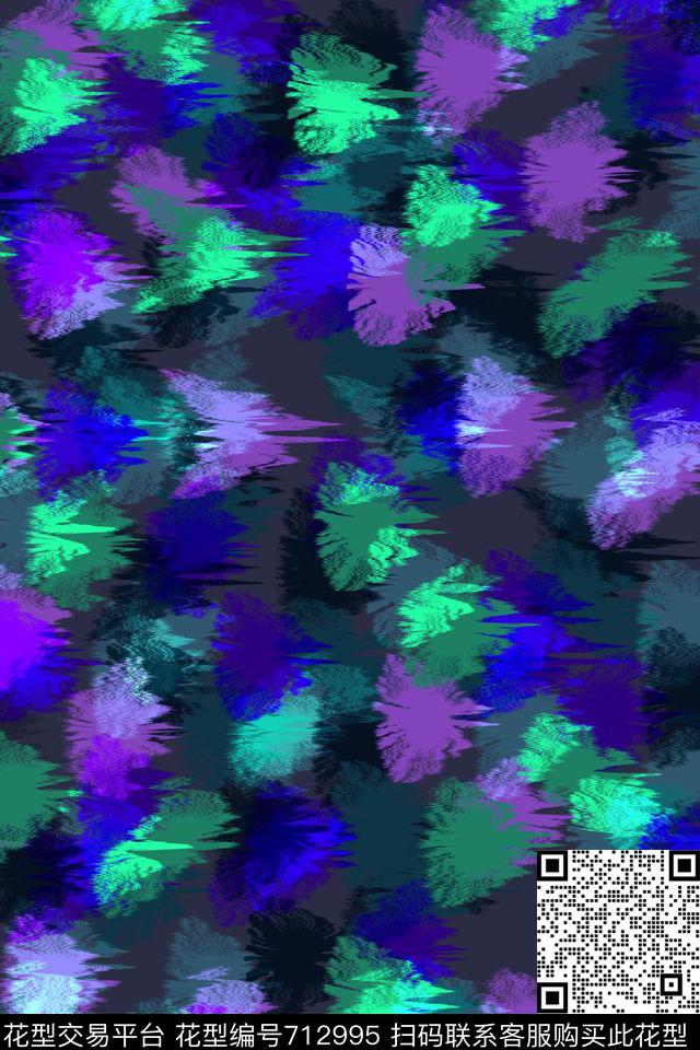 抽象色块女装数码印花华亿平台下载（图片编号: 712995） - 瓦栏（Walan）