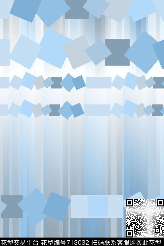 方格几何条纹数码印花华亿平台下载（图片编号: 713032） - 瓦栏（Walan）