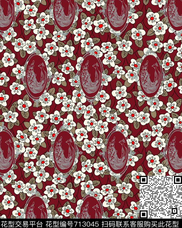小碎花复古小花朵传统印花华亿平台下载（图片编号: 713045） - 瓦栏（Walan）