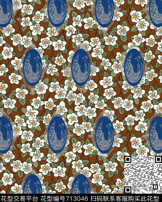 小碎花复古小花朵传统印花华亿平台下载（图片编号: 713046） - 瓦栏（Walan）