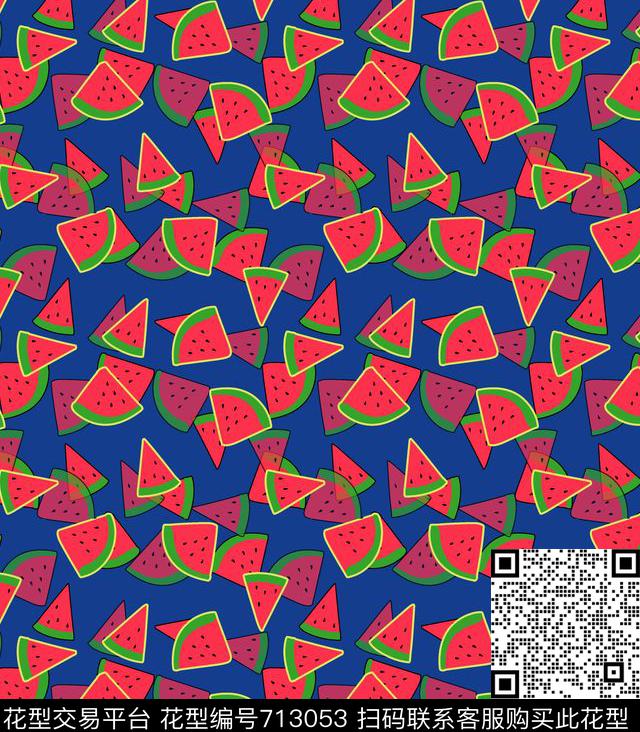 趣味水果系列传统印花华亿平台下载（图片编号: 713053） - 瓦栏（Walan）