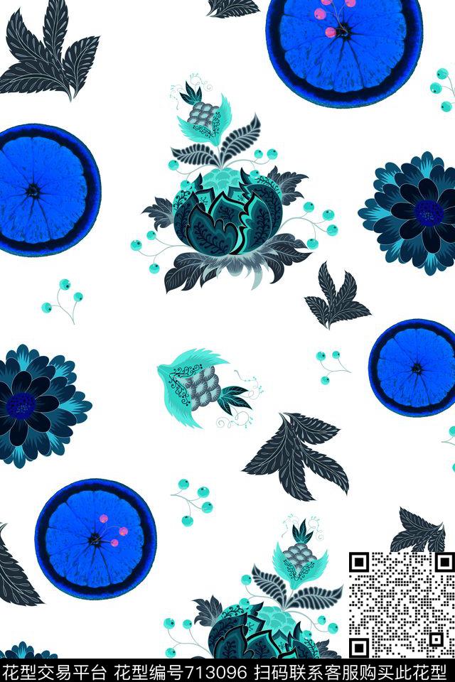 大花小碎花花朵数码印花华亿平台下载（图片编号: 713096） - 瓦栏（Walan）