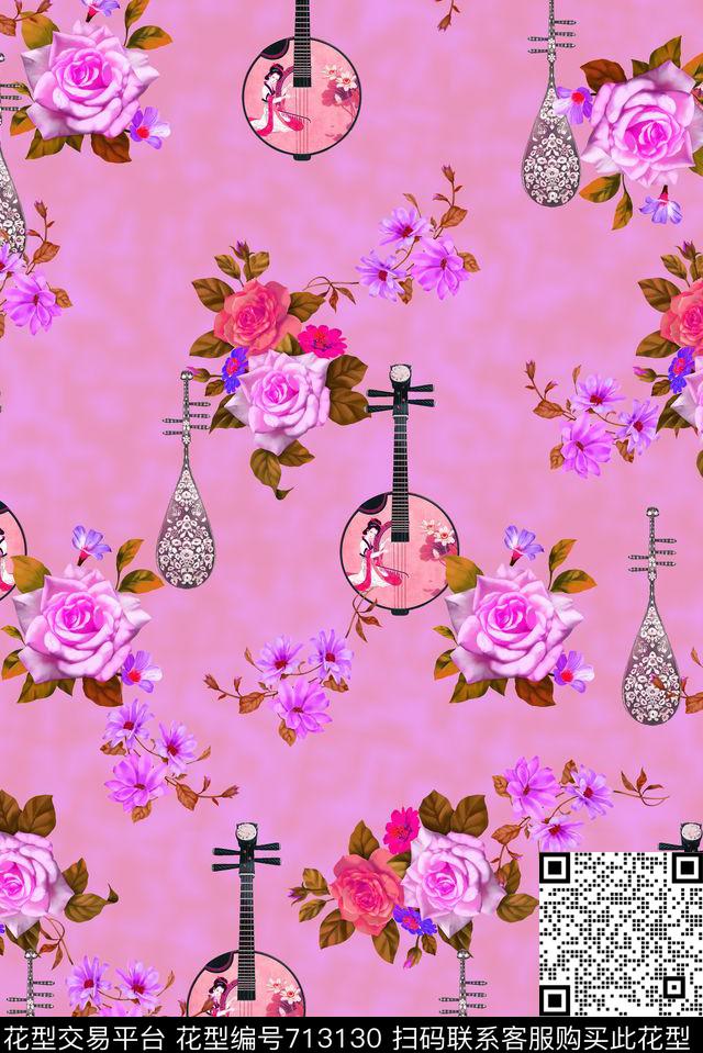 玫瑰花朵花卉印花华亿平台下载（图片编号: 713130） - 瓦栏（Walan）