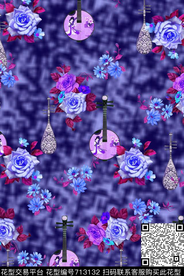 玫瑰花朵花卉印花华亿平台下载（图片编号: 713132） - 瓦栏（Walan）