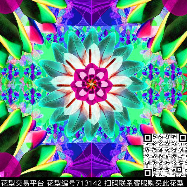 geometricmandalafeathers数码印花华亿平台下载（图片编号: 713142） - 瓦栏（Walan）
