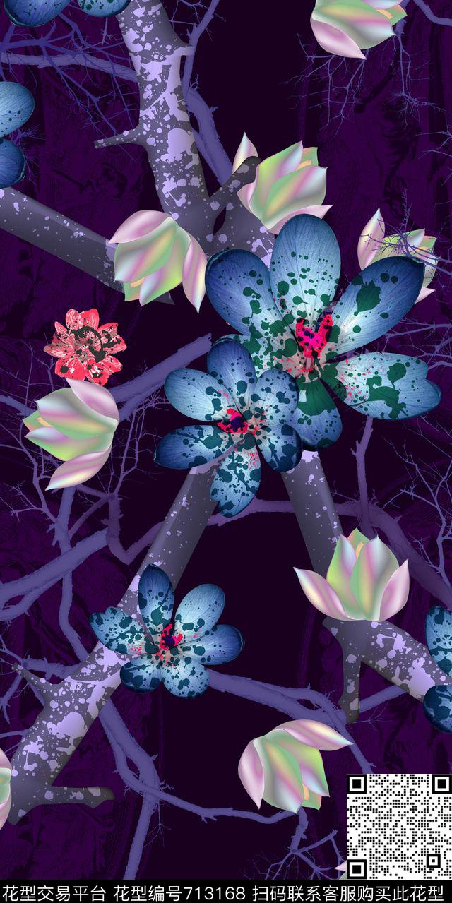 花朵花卉数码华亿平台数码印花华亿平台下载（图片编号: 713168） - 瓦栏（Walan）