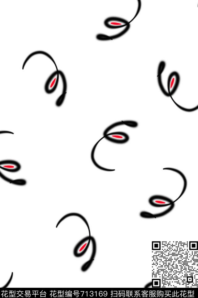 女装抽象手绘传统印花华亿平台下载（图片编号: 713169） - 瓦栏（Walan）