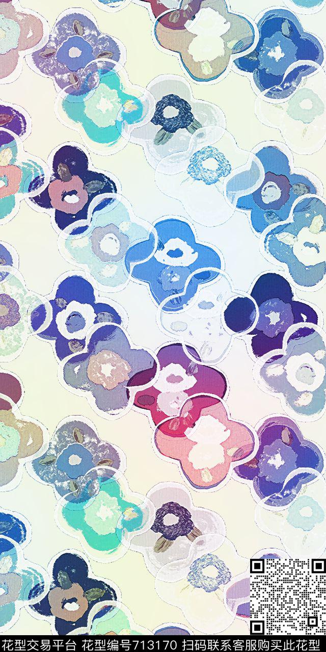 圆形马赛克色块数码印花华亿平台下载（图片编号: 713170） - 瓦栏（Walan）