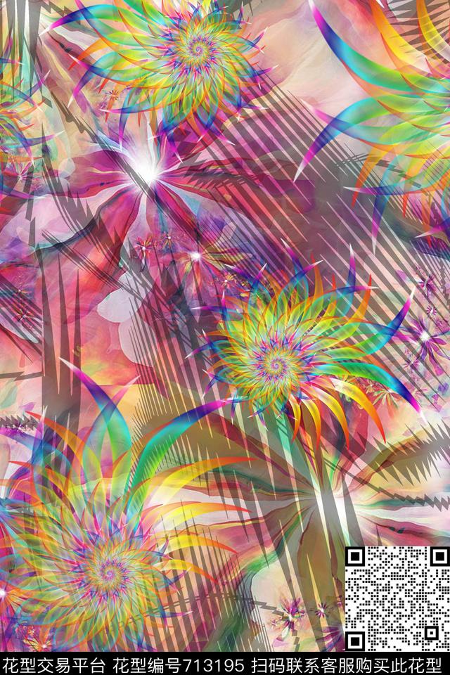 底纹分形抽象数码印花华亿平台下载（图片编号: 713195） - 瓦栏（Walan）