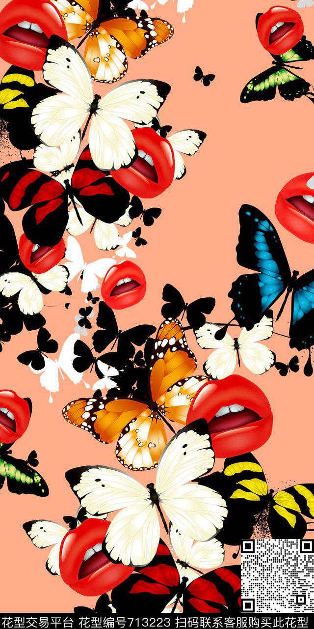 数码嘴唇趣味数码印花华亿平台下载（图片编号: 713223） - 瓦栏（Walan）