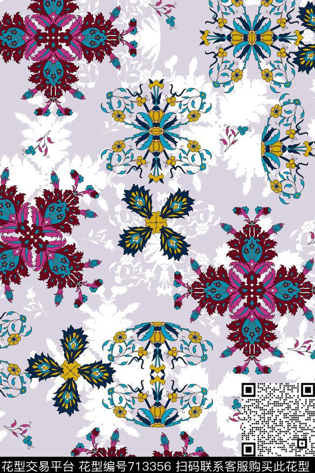 不规则几何几何大气几何数码印花华亿平台下载（图片编号: 713356） - 瓦栏（Walan）