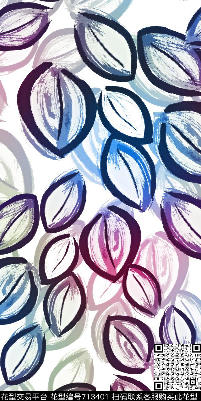 几何线条色块数码印花华亿平台下载（图片编号: 713401） - 瓦栏（Walan）