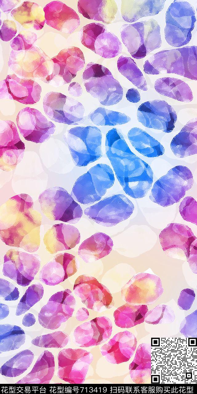 色块马赛克抽象数码印花华亿平台下载（图片编号: 713419） - 瓦栏（Walan）