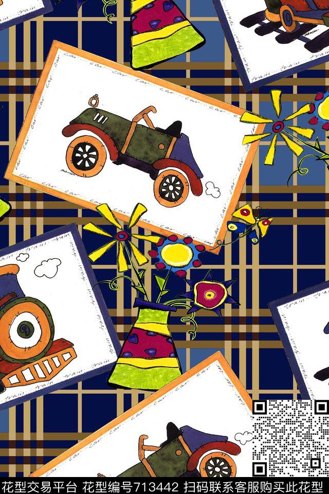 时尚手绘趣味数码印花华亿平台下载（图片编号: 713442） - 瓦栏（Walan）