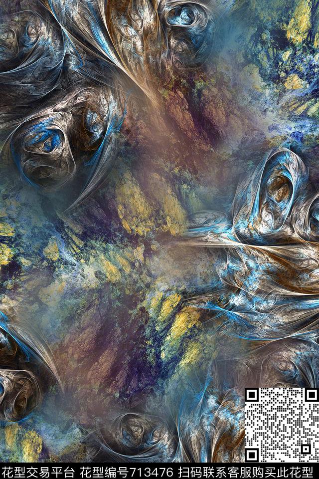 抽象分形肌理数码印花华亿平台下载（图片编号: 713476） - 瓦栏（Walan）