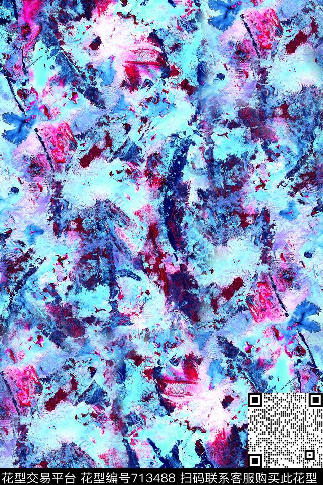 油画肌理抽象自然肌理数码印花华亿平台下载（图片编号: 713488） - 瓦栏（Walan）