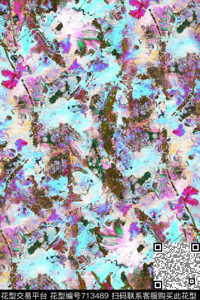 油画肌理抽象自然肌理数码印花华亿平台下载（图片编号: 713489） - 瓦栏（Walan）