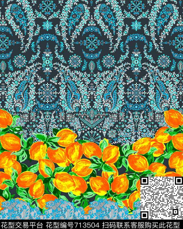 水果火腿花佩斯利传统印花华亿平台下载（图片编号: 713504） - 瓦栏（Walan）