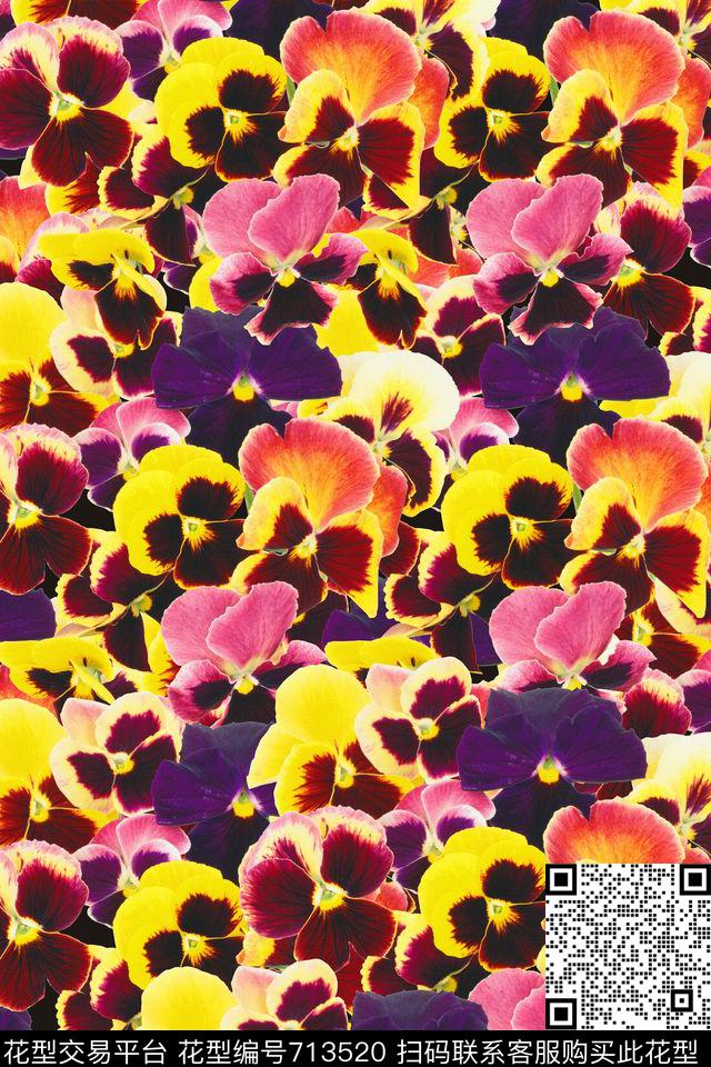 花卉花朵小碎花数码印花华亿平台下载（图片编号: 713520） - 瓦栏（Walan）