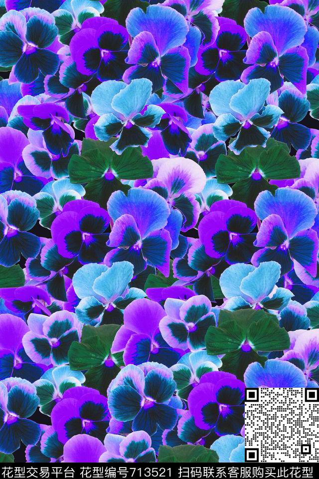 花卉花朵小碎花数码印花华亿平台下载（图片编号: 713521） - 瓦栏（Walan）