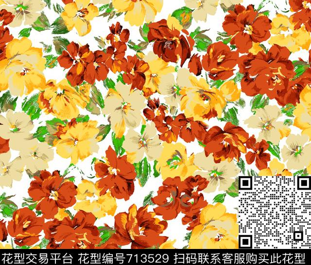 乱花小碎花植物传统印花华亿平台下载（图片编号: 713529） - 瓦栏（Walan）