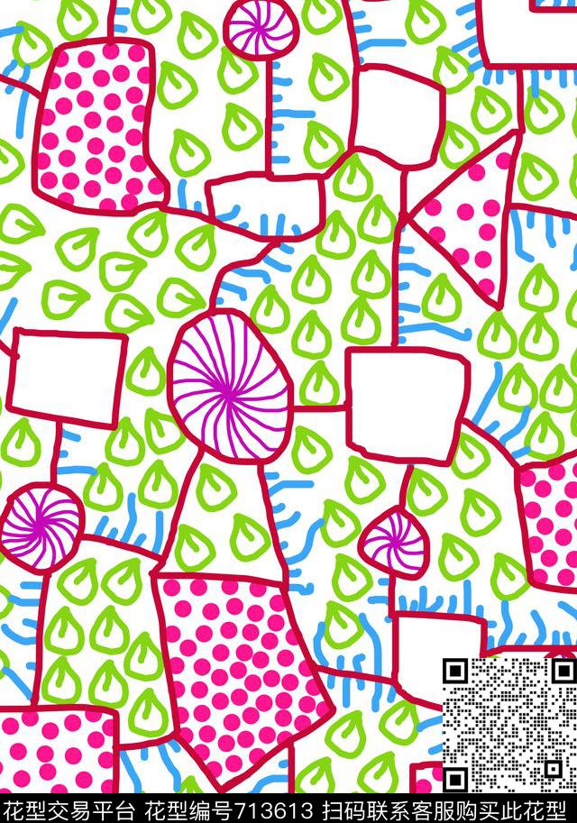 波点几何图案线条传统印花华亿平台下载（图片编号: 713613） - 瓦栏（Walan）