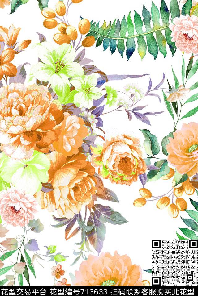 零点--女装花朵花卉数码印花华亿平台下载（图片编号: 713633） - 瓦栏（Walan）