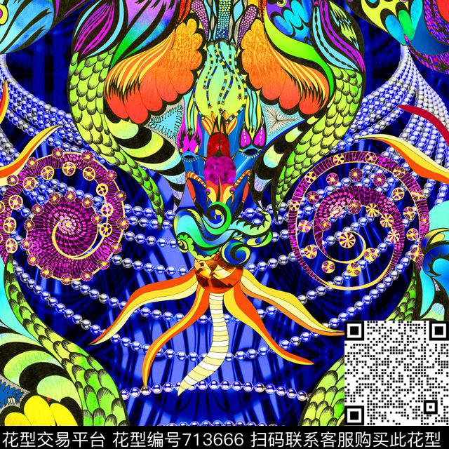 neonseaanimal数码印花华亿平台下载（图片编号: 713666） - 瓦栏（Walan）