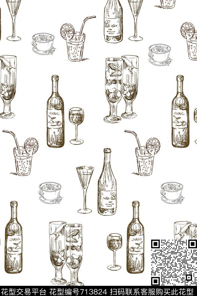 柠檬饮料茶壶传统印花华亿平台下载（图片编号: 713824） - 瓦栏（Walan）