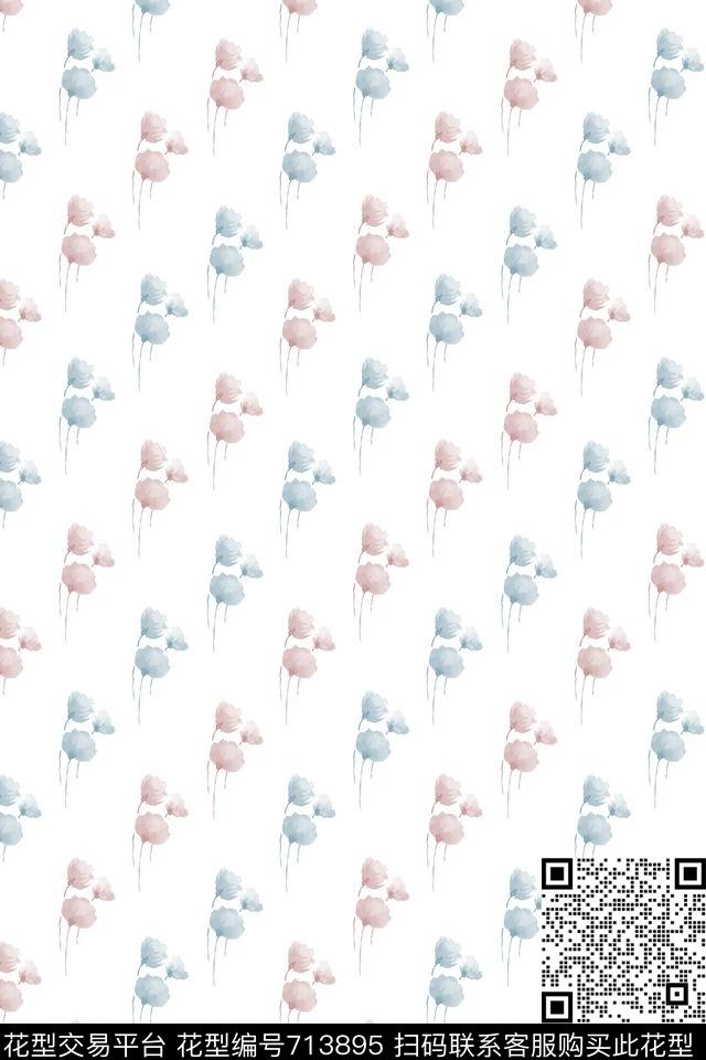 花朵花卉水彩传统印花华亿平台下载（图片编号: 713895） - 瓦栏（Walan）