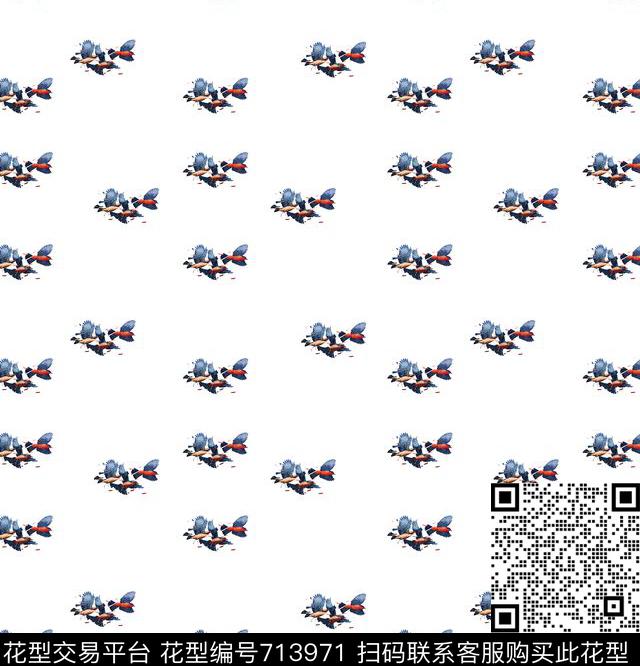 油画小鸟聚集原创高端男装花数码印花华亿平台下载（图片编号: 713971） - 瓦栏（Walan）