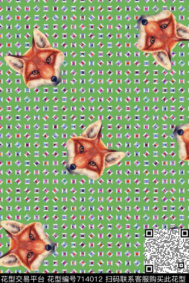 砖石几何格子数码印花华亿平台下载（图片编号: 714012） - 瓦栏（Walan）