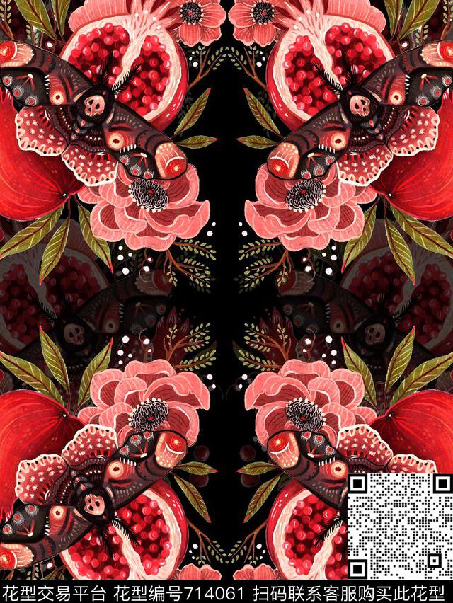 女装华亿平台秘密3.0【植物花卉】花卉数码印花华亿平台下载（图片编号: 714061） - 瓦栏（Walan）