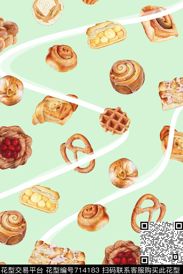 面包点心饼干数码印花华亿平台下载（图片编号: 714183） - 瓦栏（Walan）
