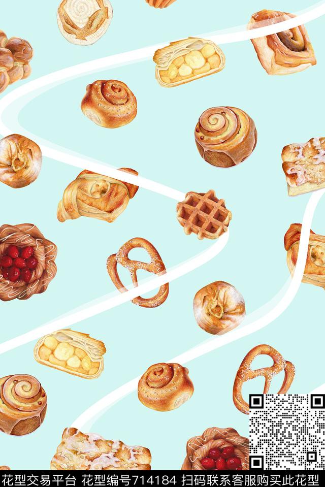 面包点心饼干数码印花华亿平台下载（图片编号: 714184） - 瓦栏（Walan）