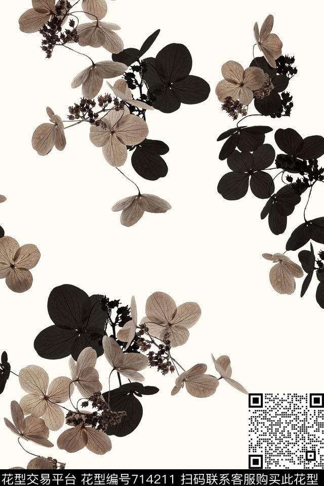 花朵乱花花卉数码印花华亿平台下载（图片编号: 714211） - 瓦栏（Walan）