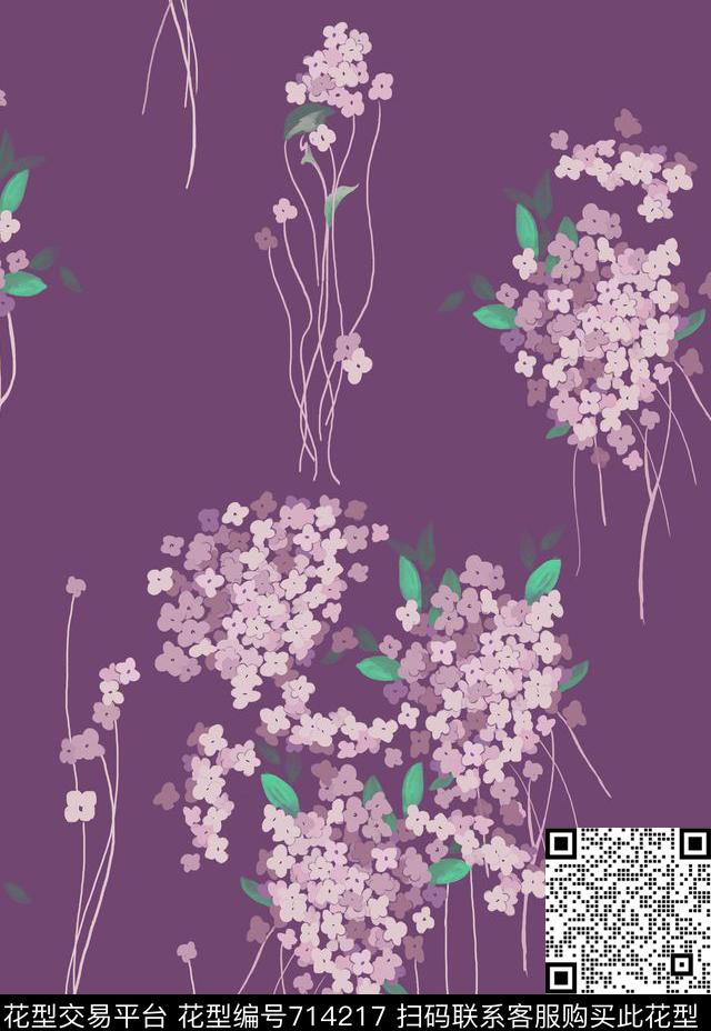 欧美风花卉印花花卉传统印花华亿平台下载（图片编号: 714217） - 瓦栏（Walan）