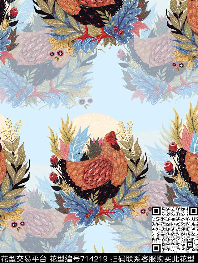 女装华亿平台♥红桃A〖动物世界〗公鸡数码印花华亿平台下载（图片编号: 714219） - 瓦栏（Walan）