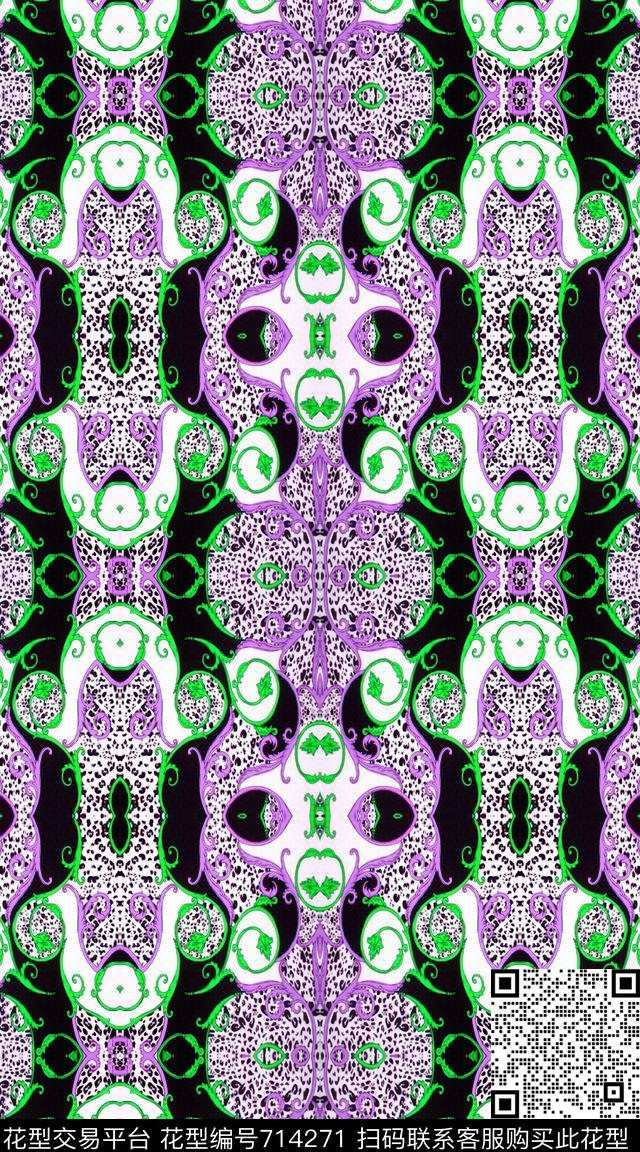 抽象几何色块数码印花华亿平台下载（图片编号: 714271） - 瓦栏（Walan）