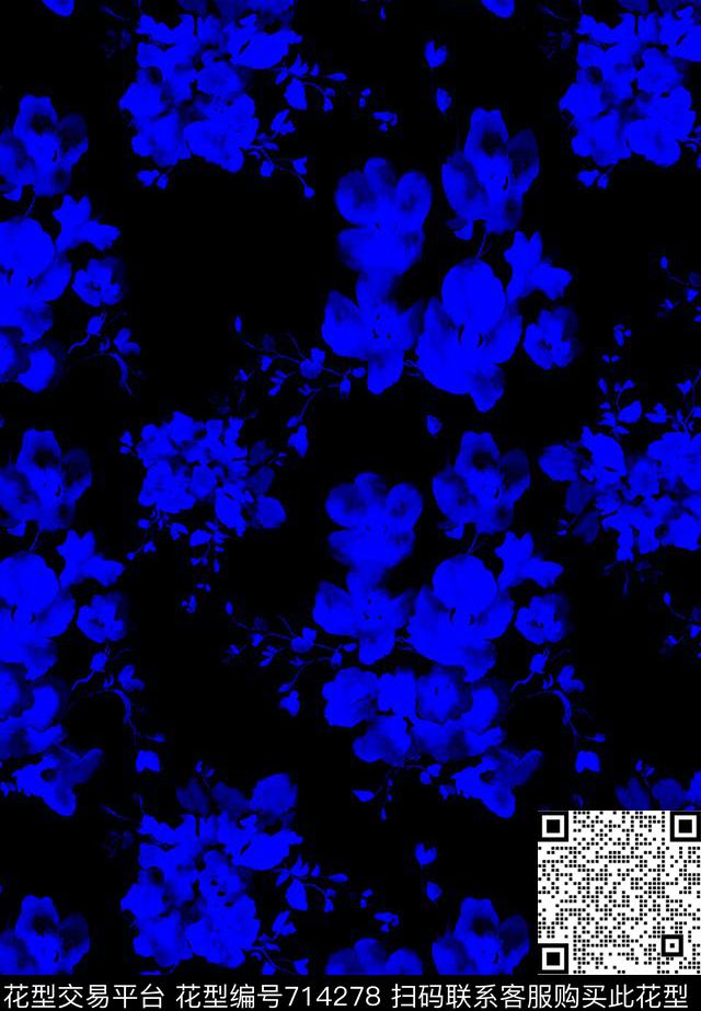 艺术花卉抽象数码印花华亿平台下载（图片编号: 714278） - 瓦栏（Walan）