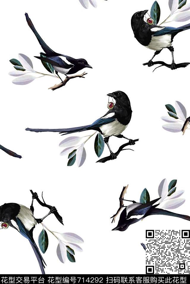 花鸟男装印花女装印花数码印花华亿平台下载（图片编号: 714292） - 瓦栏（Walan）