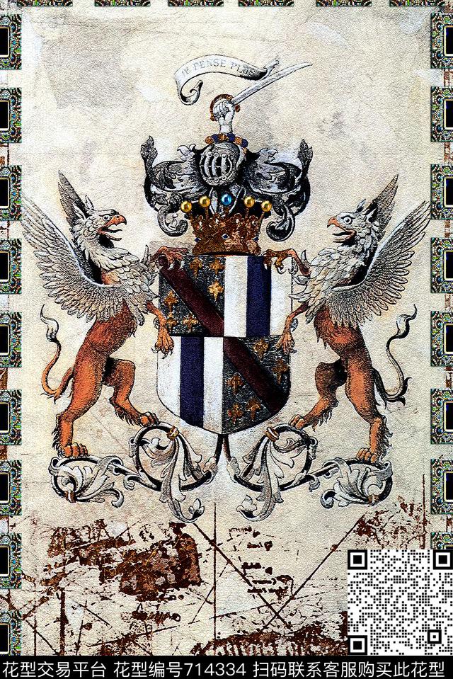 动物纹男装宝石数码印花华亿平台下载（图片编号: 714334） - 瓦栏（Walan）