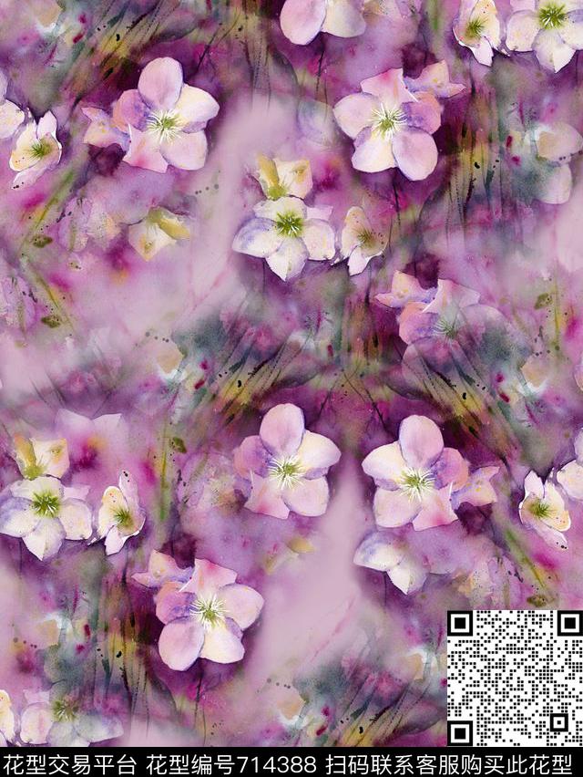 植物花卉女装华亿平台数码印花华亿平台下载（图片编号: 714388） - 瓦栏（Walan）