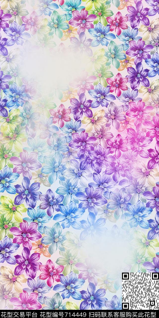 乱花小碎花花卉数码印花华亿平台下载（图片编号: 714449） - 瓦栏（Walan）