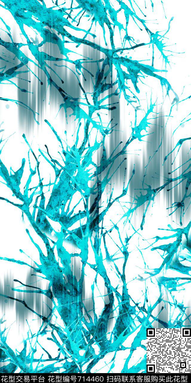 不规则几何几何水彩数码印花华亿平台下载（图片编号: 714460） - 瓦栏（Walan）