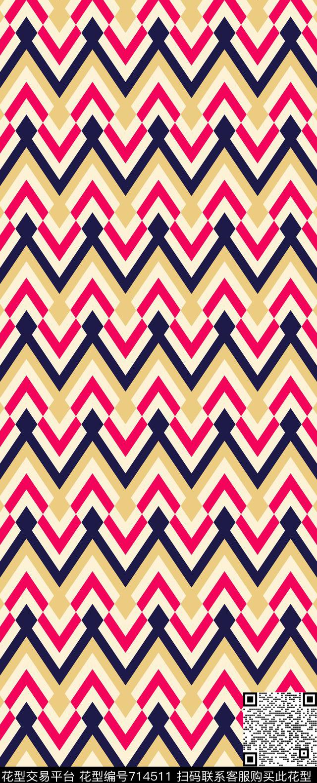 色块几何条纹传统印花华亿平台下载（图片编号: 714511） - 瓦栏（Walan）