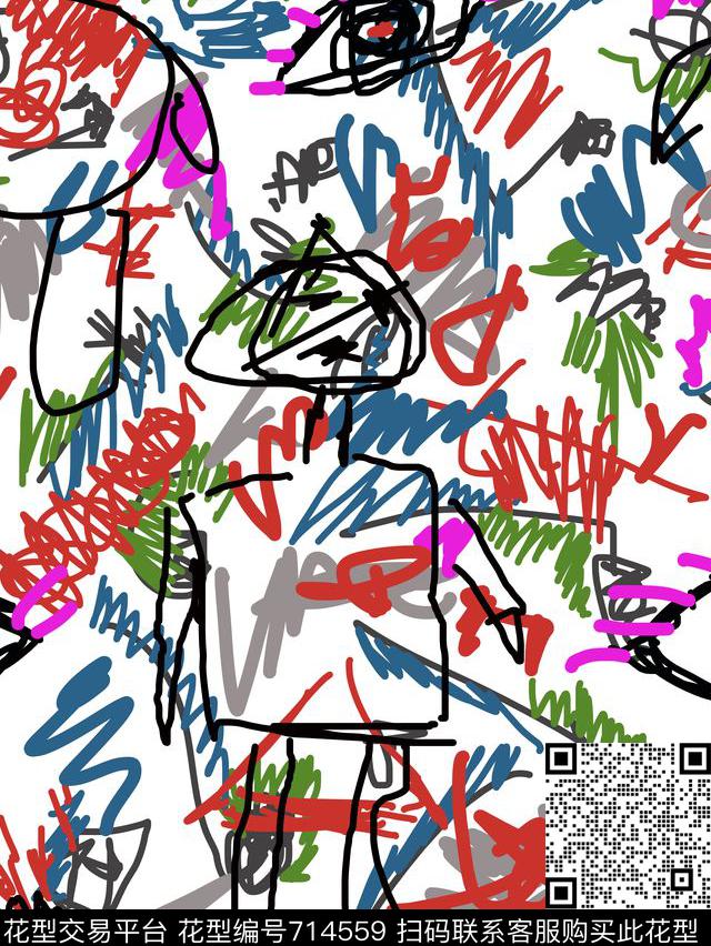 趣味泳装手绘传统印花华亿平台下载（图片编号: 714559） - 瓦栏（Walan）