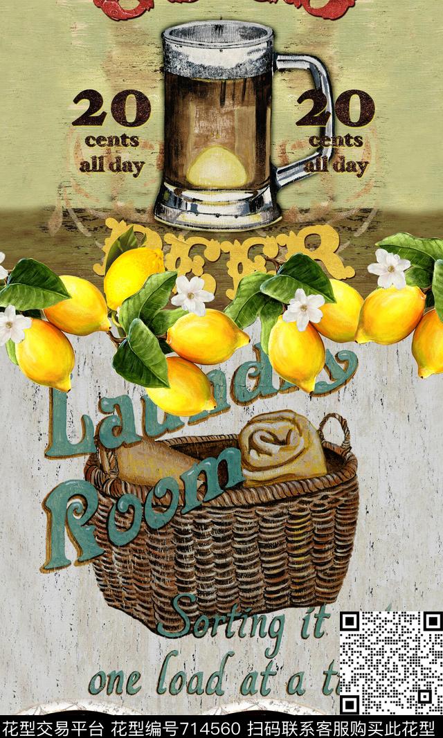 休闲酒杯篮子数码印花华亿平台下载（图片编号: 714560） - 瓦栏（Walan）